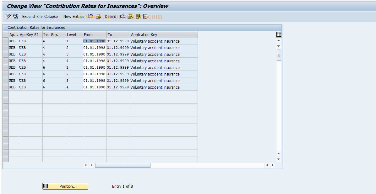 SAP TCode S_AHR_61001522 - IMG Activity: OHACAV210