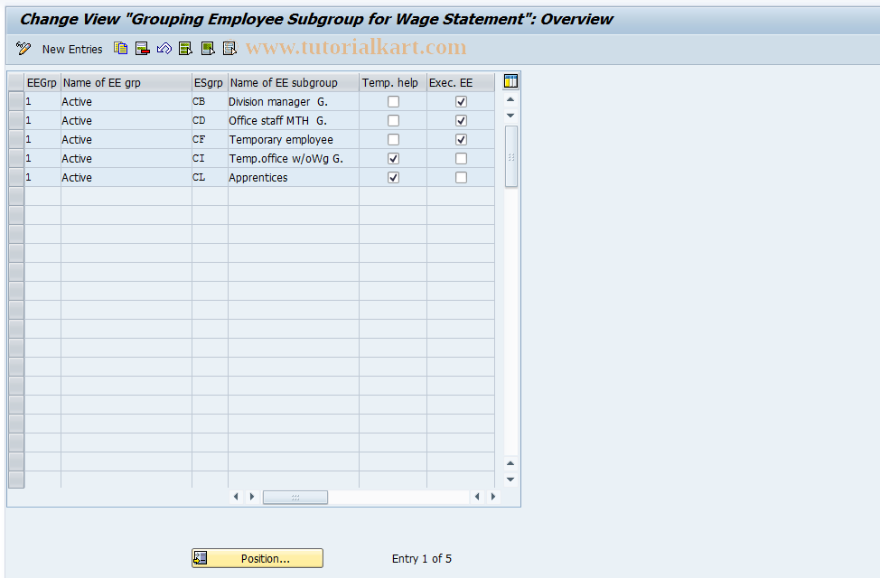 SAP TCode S_AHR_61001551 - IMG Activity: OHACST043