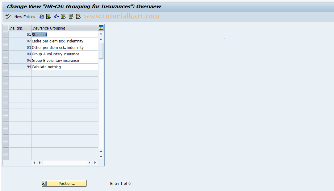 SAP TCode S_AHR_61001555 - IMG Activity: OHACAV501