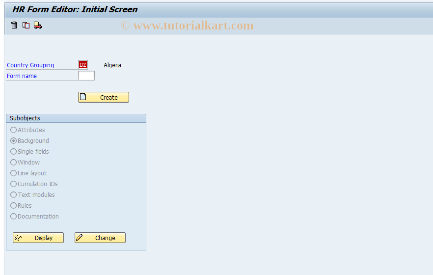 SAP TCode S_AHR_61001601 - IMG Activity: SIMG_OHAC515