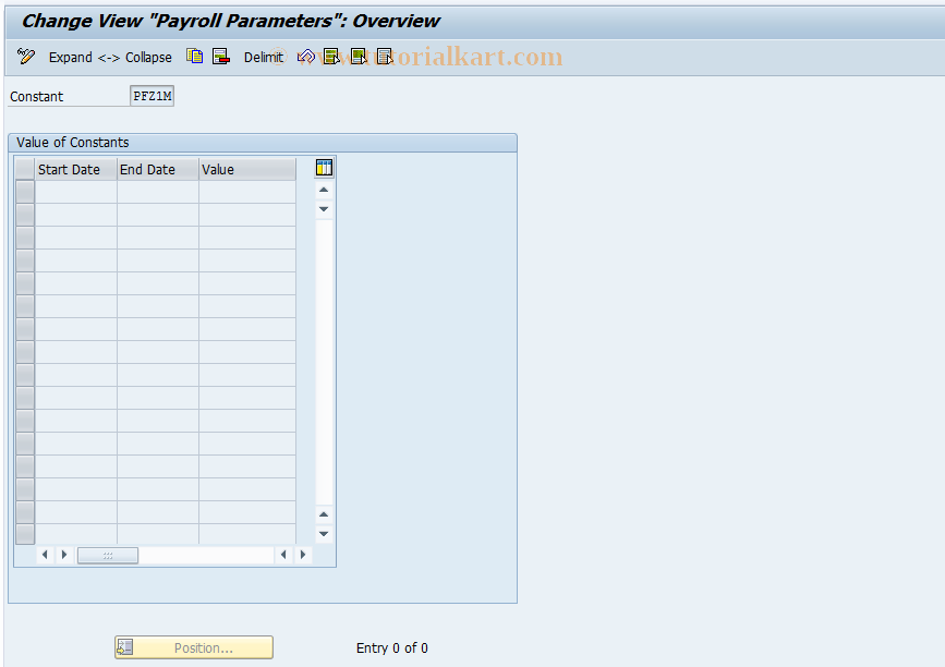 SAP TCode S_AHR_61001603 - IMG Activity: OHAA653K