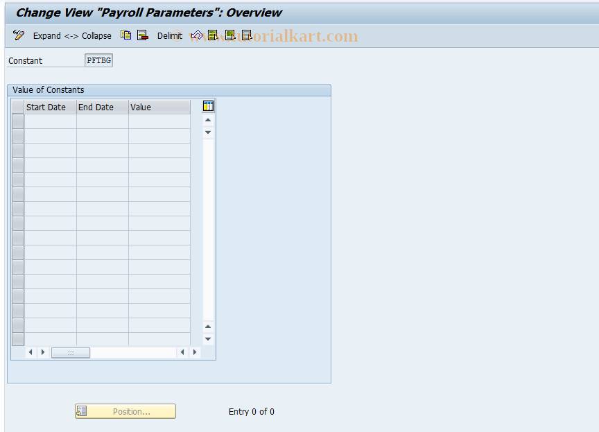 SAP TCode S_AHR_61001619 - IMG Activity: OHAA652B