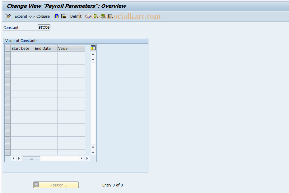 SAP TCode S_AHR_61001623 - IMG Activity: OHAA652C