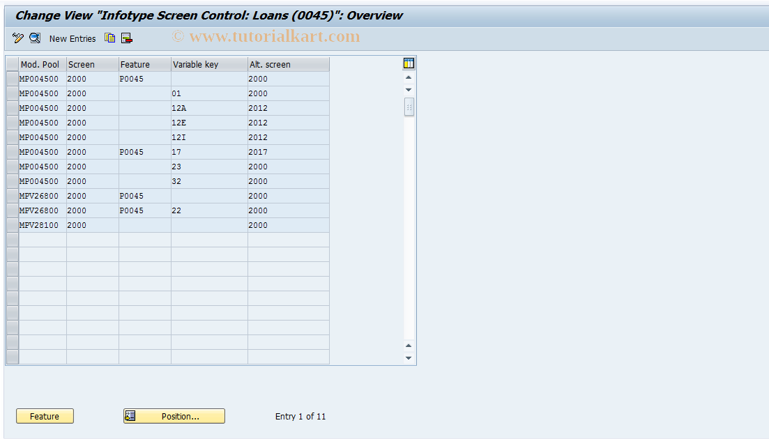 SAP TCode S_AHR_61001641 - IMG Activity: OHACDL033