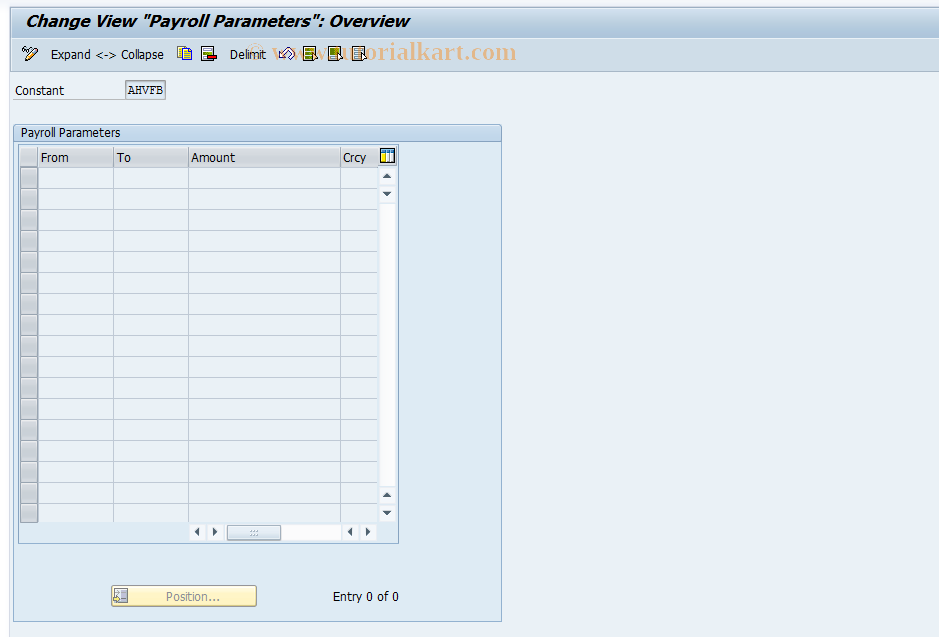 SAP TCode S_AHR_61001651 - IMG Activity: OHACSV046