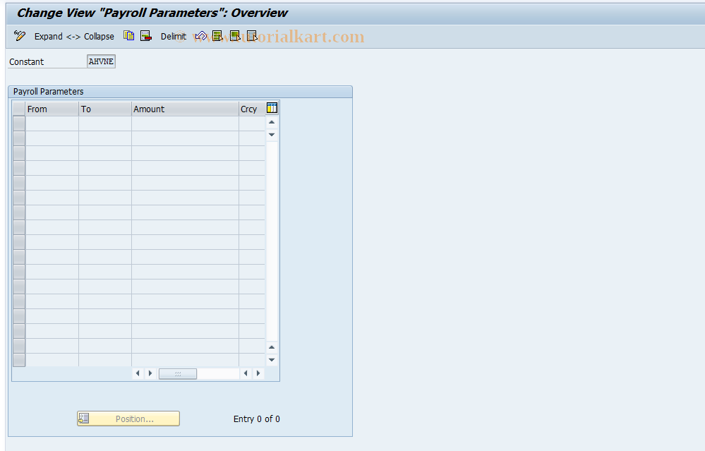 SAP TCode S_AHR_61001710 - IMG Activity: OHACSV044