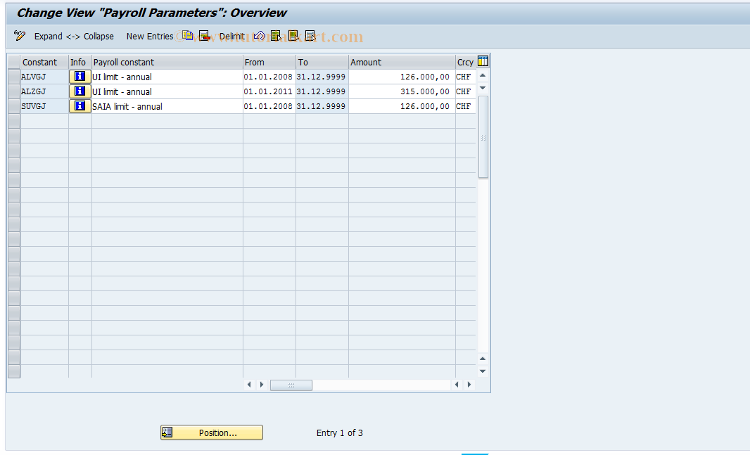 SAP TCode S_AHR_61001714 - IMG Activity: OHACSV043