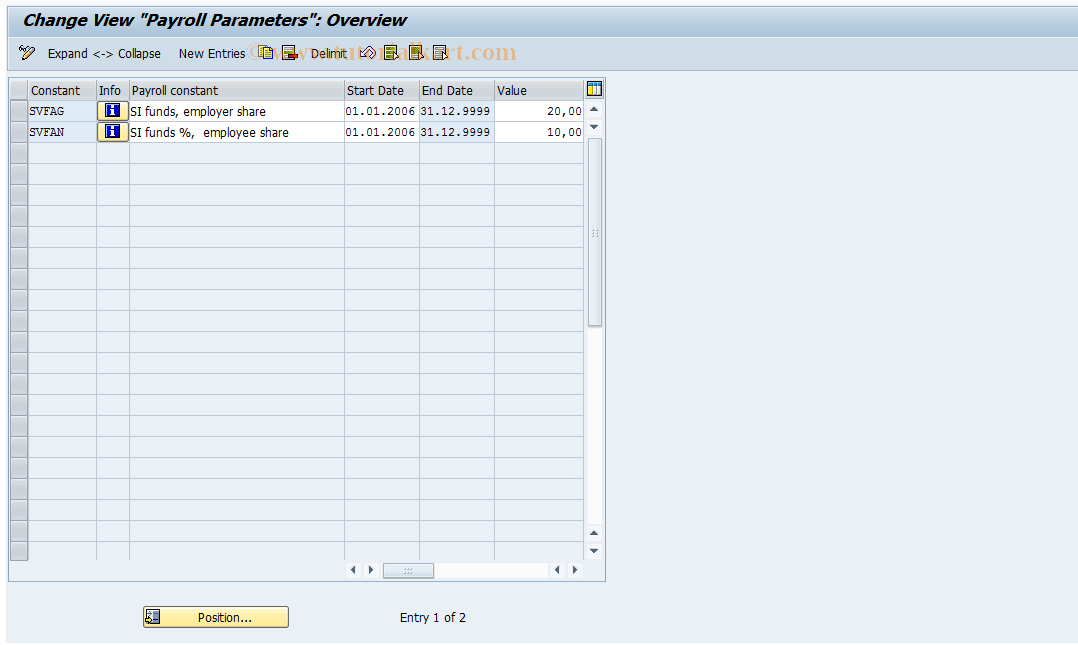 SAP TCode S_AHR_61001728 - IMG Activity: OHACSV051