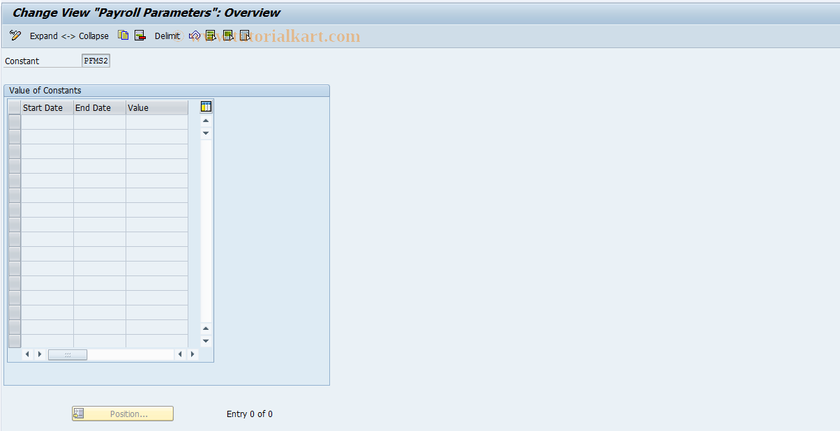 SAP TCode S_AHR_61001729 - IMG Activity: OHAA653M