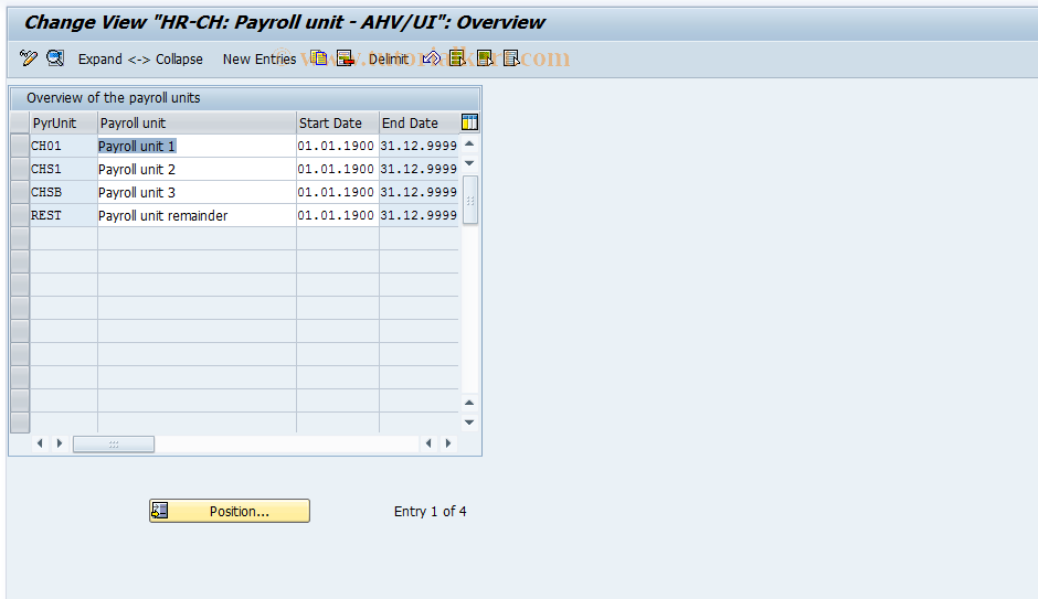 SAP TCode S_AHR_61001743 - IMG Activity: OHACSV904