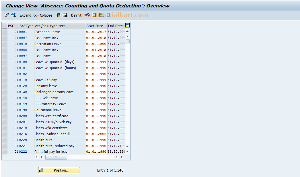 SAP TCode S_AHR_61001767 - IMG Activity: OHAAAB106