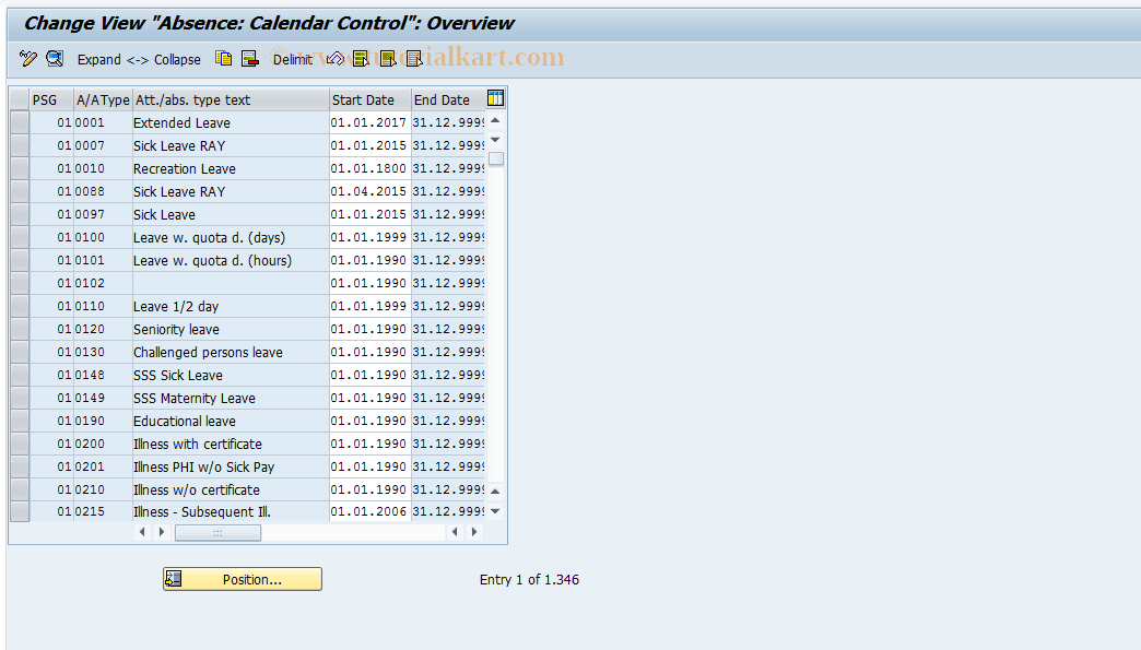 SAP TCode S_AHR_61001775 - IMG Activity: OHAAAB104