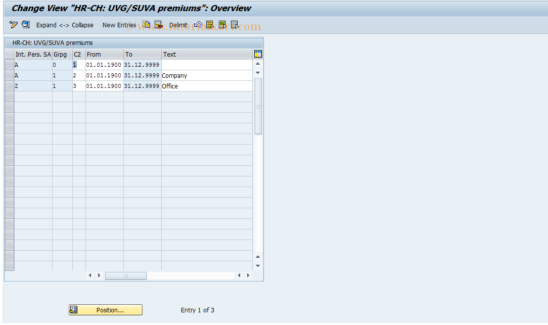 SAP TCode S_AHR_61001778 - IMG Activity: OHIC0371
