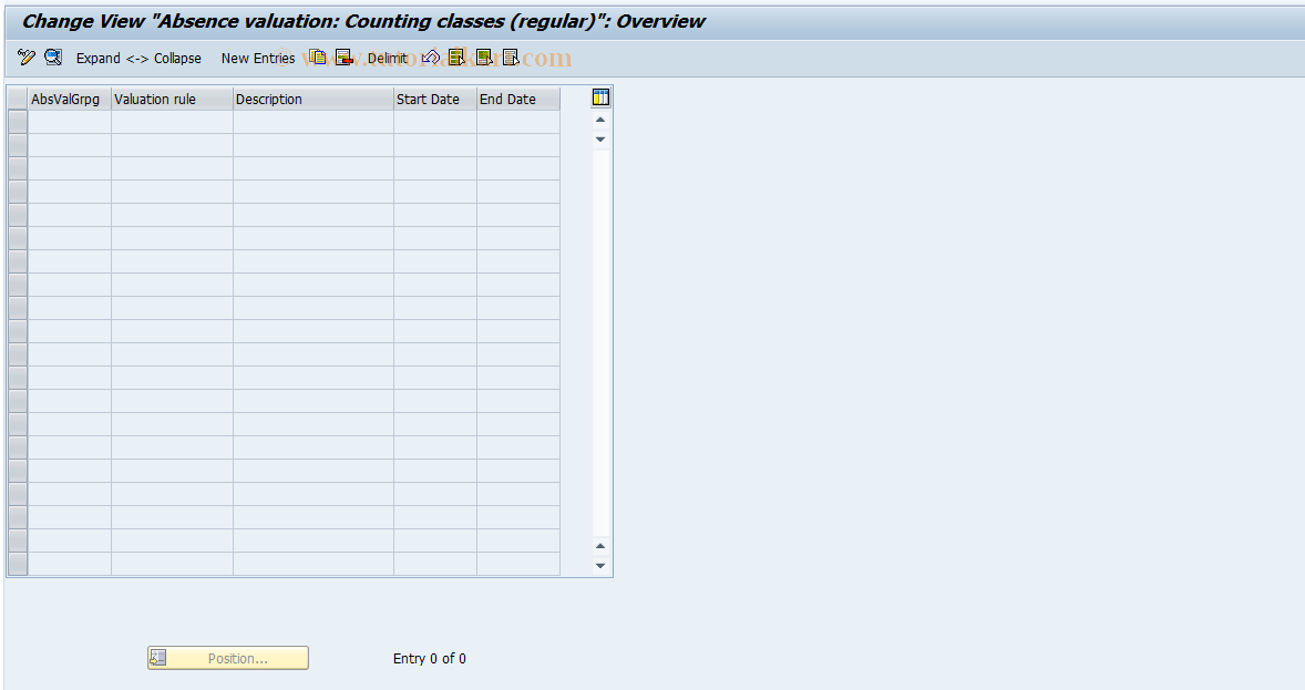 SAP TCode S_AHR_61001779 - IMG Activity: OHAAAB105