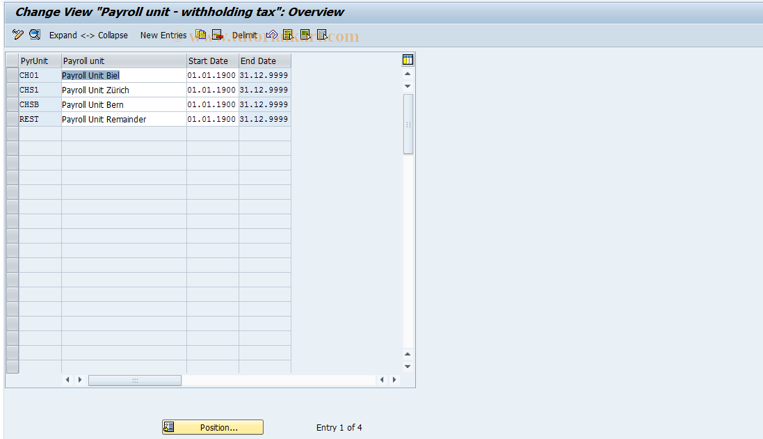 SAP TCode S_AHR_61001798 - IMG Activity: OHACST021