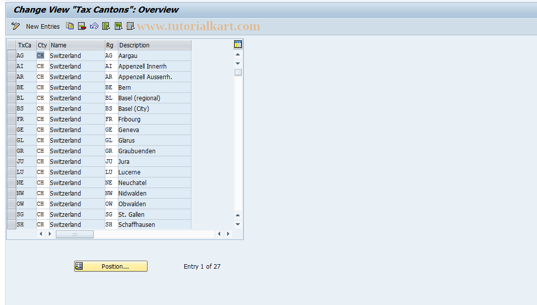 SAP TCode S_AHR_61001837 - IMG Activity: OHICQ002