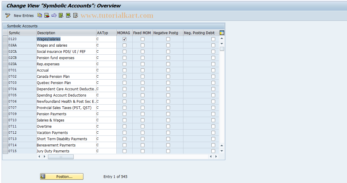 SAP TCode S_AHR_61001890 - IMG Activity: OHAARI042