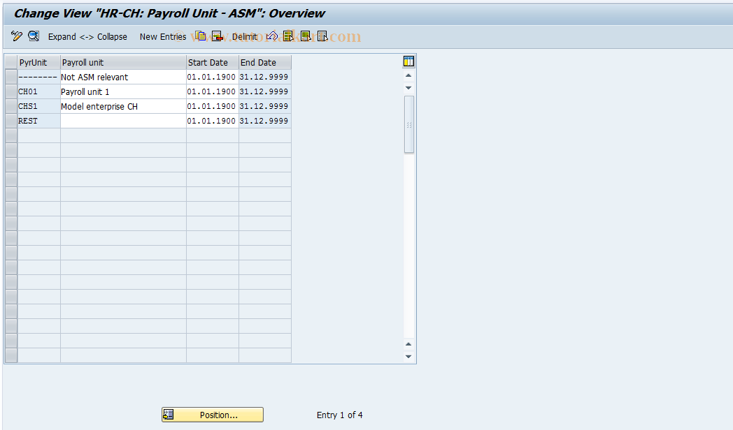 SAP TCode S_AHR_61001892 - IMG Activity: OHACAS001