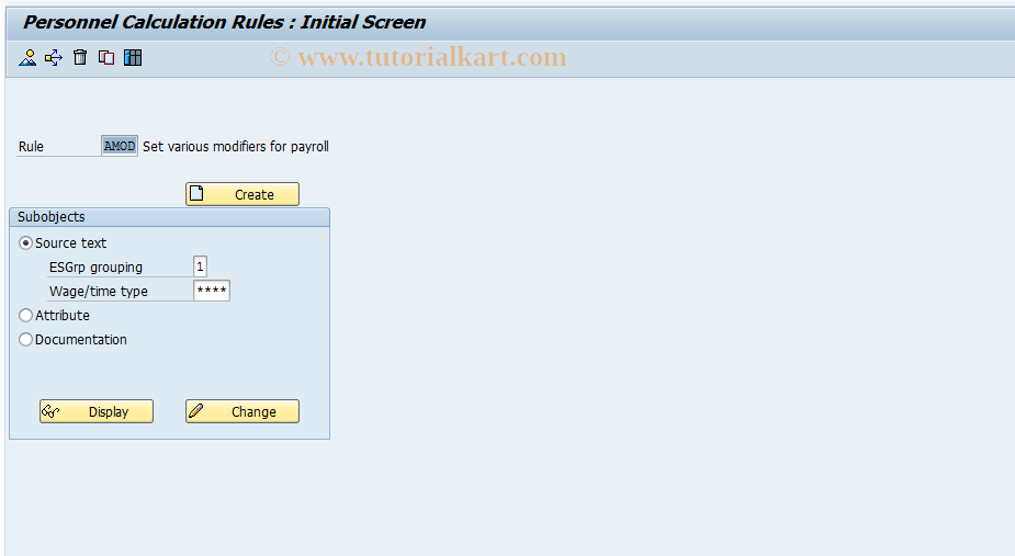 SAP TCode S_AHR_61001894 - IMG Activity: OHAAAB211