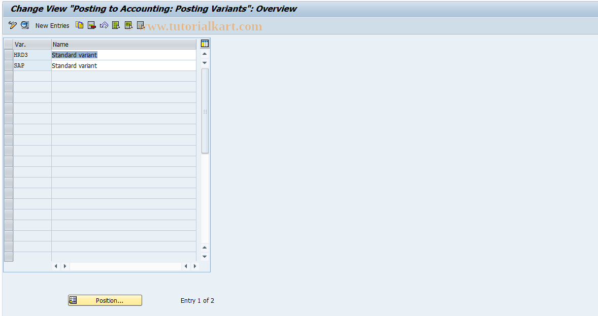 SAP TCode S_AHR_61001955 - IMG Activity: OHAARI071