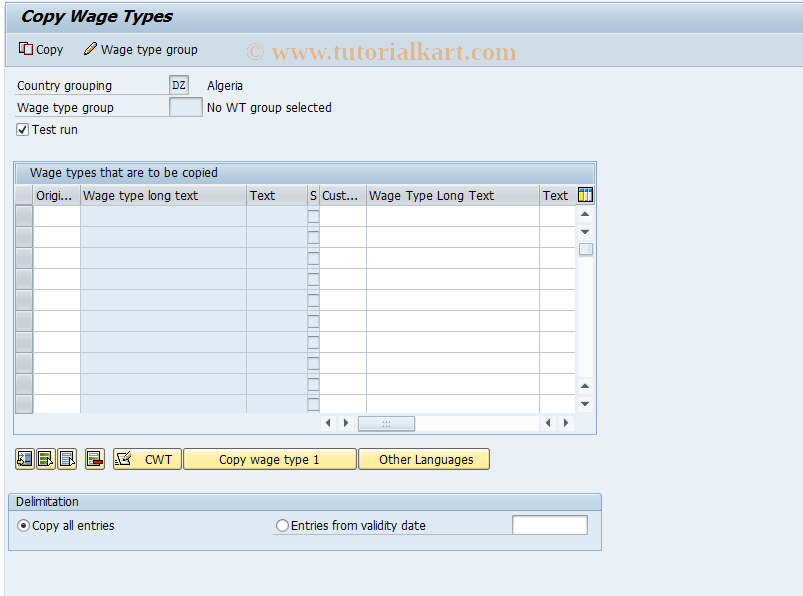 SAP TCode S_AHR_61001968 - IMG Activity: OHAAUM203