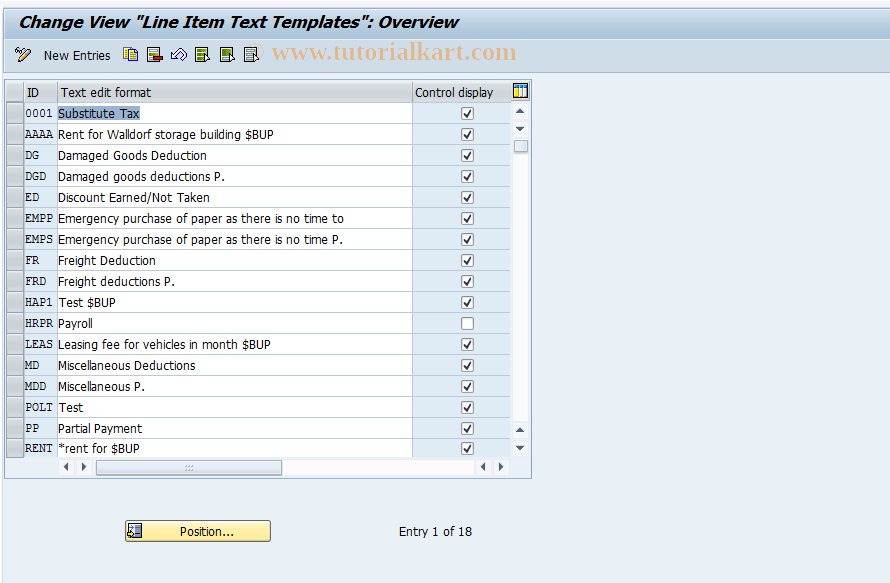 SAP TCode S_AHR_61001974 - IMG Activity: OHAARI070