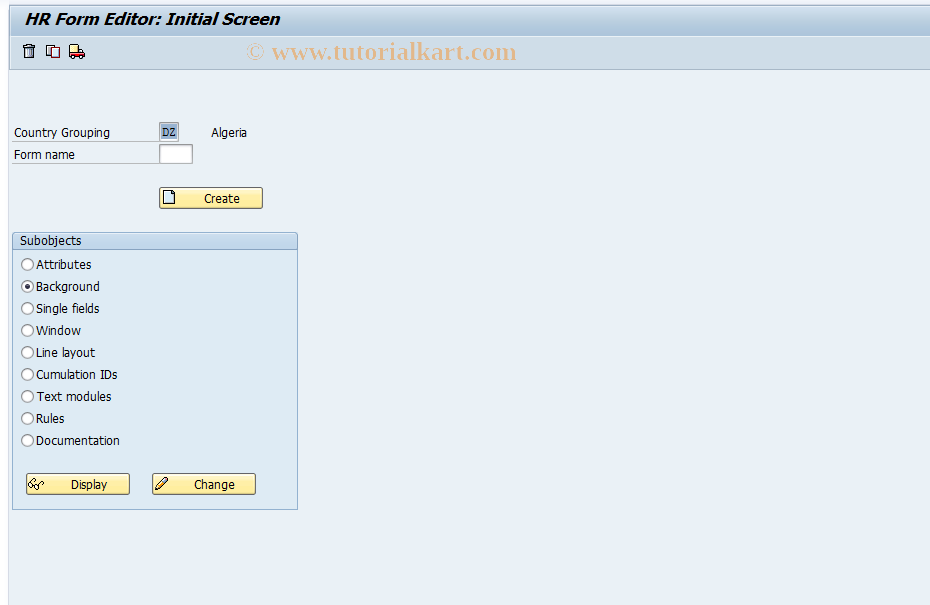 SAP TCode S_AHR_61002082 - IMG-Aktivität: SIMG_OHAW515