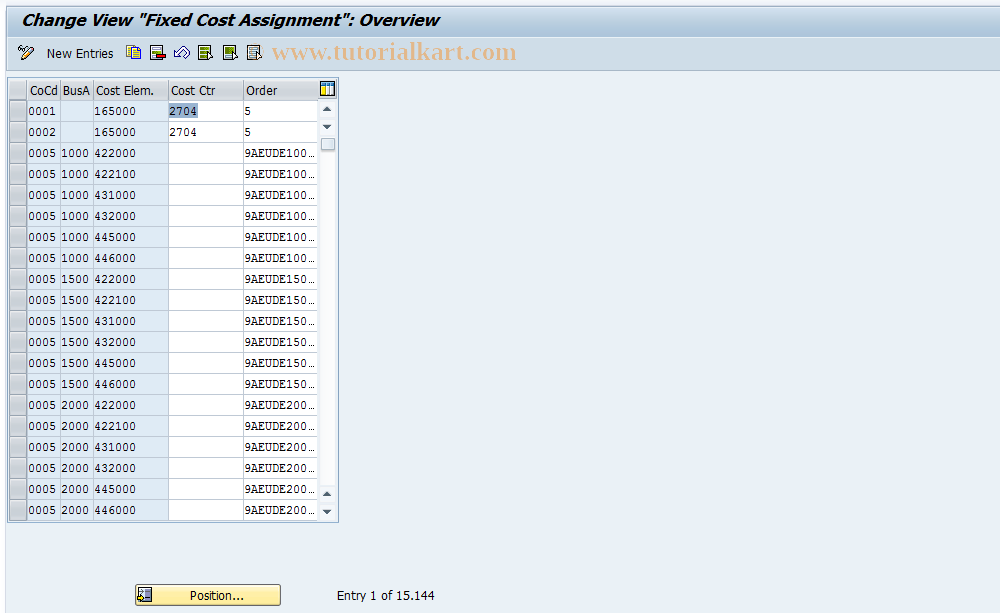 SAP TCode S_AHR_61002095 - IMG Activity: OHAARI061