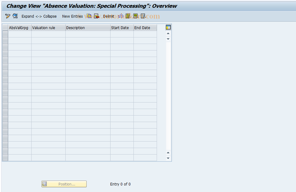 SAP TCode S_AHR_61002104 - IMG Activity: OHAAAB250