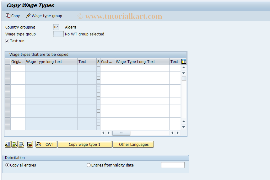 SAP TCode S_AHR_61002192 - IMG Activity: OHAASZ210