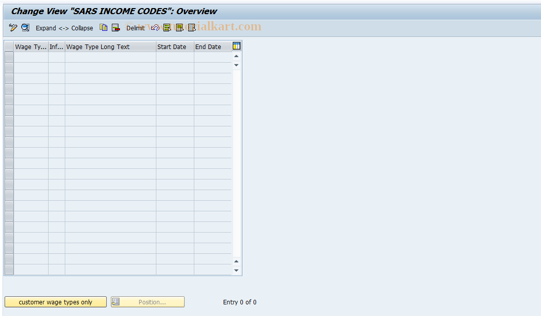 SAP TCode S_AHR_61002277 - IMG-Aktivität: OHAWCWT08