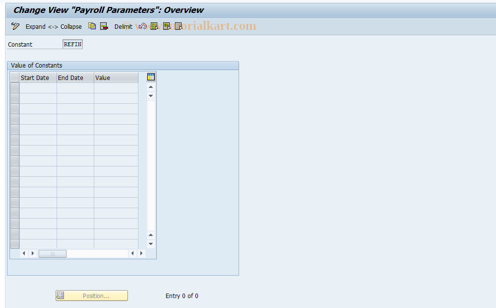 SAP TCode S_AHR_61002306 - IMG-Aktivität: OHAWDL023