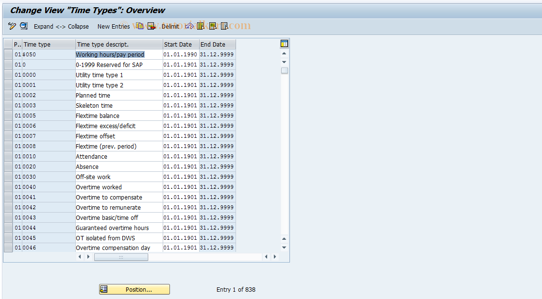 SAP TCode S_AHR_61002315 - IMG-Aktivität: OHATW_TI110