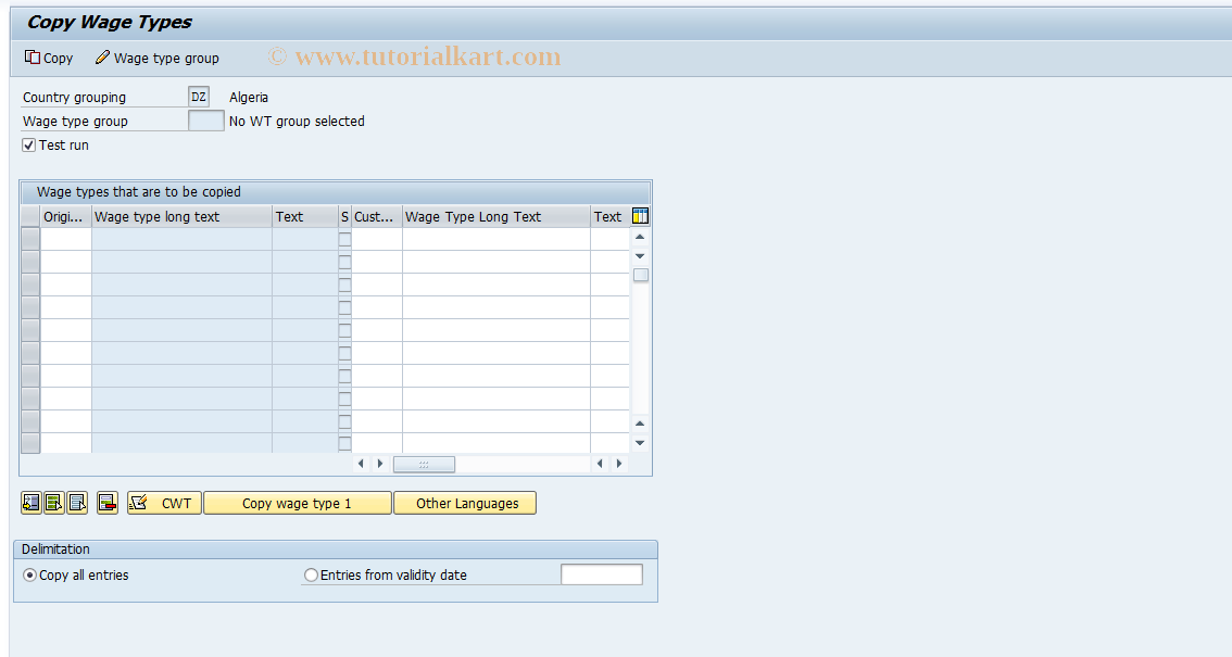 SAP TCode S_AHR_61002317 - IMG-Aktivität: OHAZA_BR011