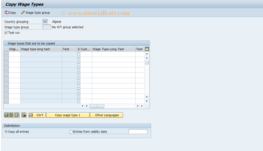 SAP TCode S_AHR_61002321 - IMG-Aktivität: OHAZA_LS012