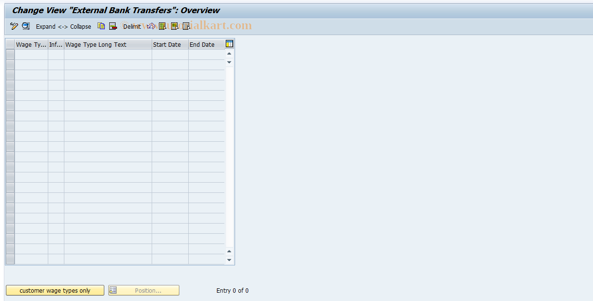 SAP TCode S_AHR_61002328 - IMG-Aktivität: OHAWCW055