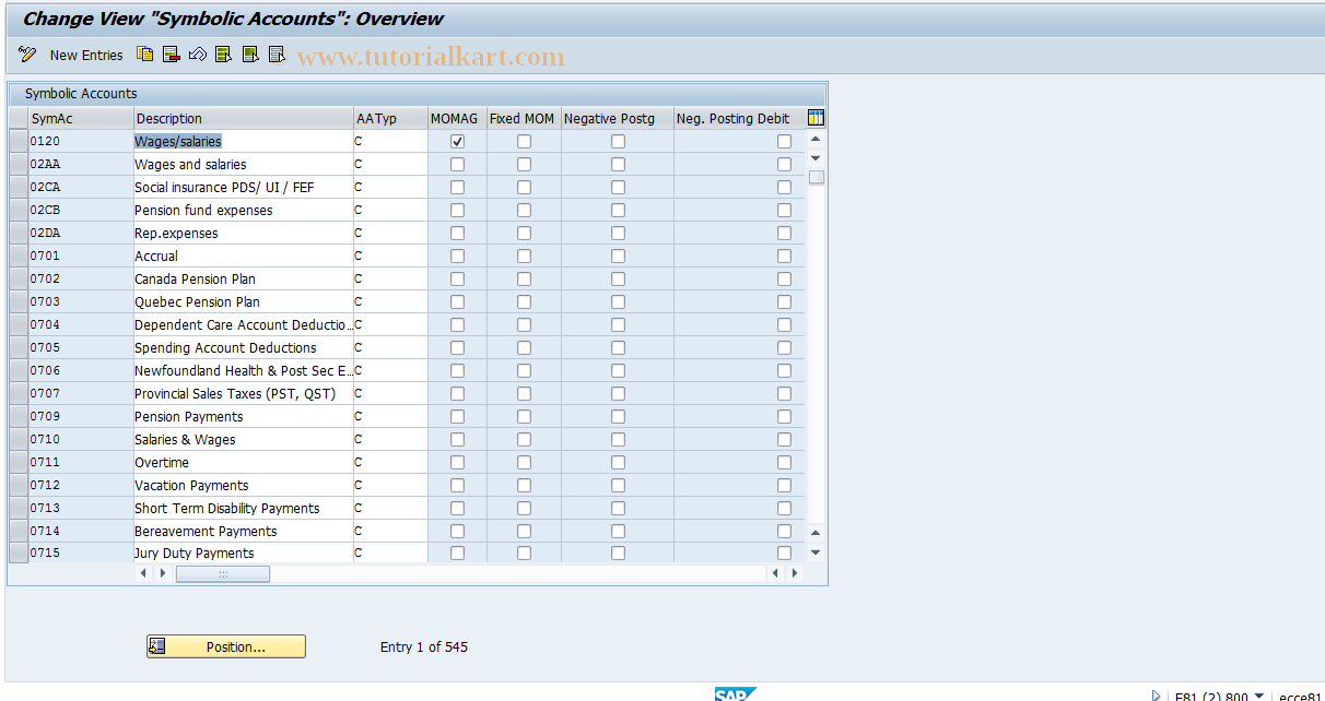 SAP TCode S_AHR_61002358 - IMG-Aktivität: OHAWRI042