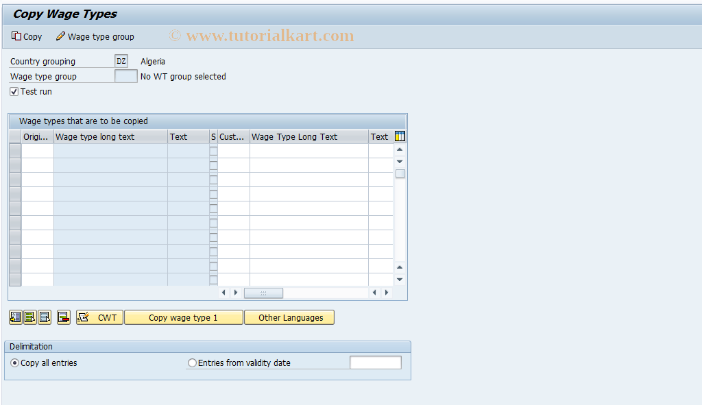 SAP TCode S_AHR_61002360 - IMG-Aktivität: OHATW1046