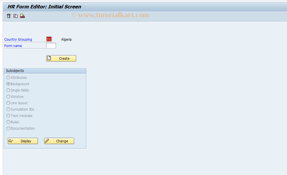 SAP TCode S_AHR_61002373 - IMG-Aktivität: SIMG_OHAW615