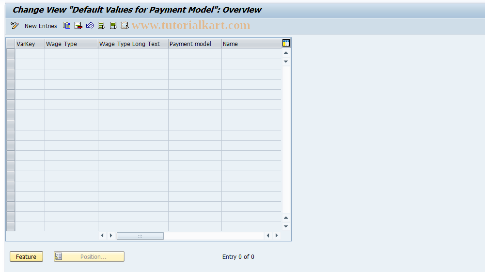 SAP TCode S_AHR_61002378 - IMG-Aktivität: OHITW1014