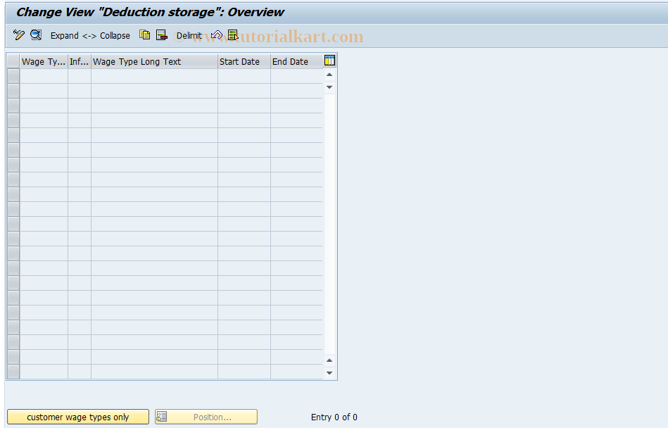 SAP TCode S_AHR_61002382 - IMG-Aktivität: OHATW1015