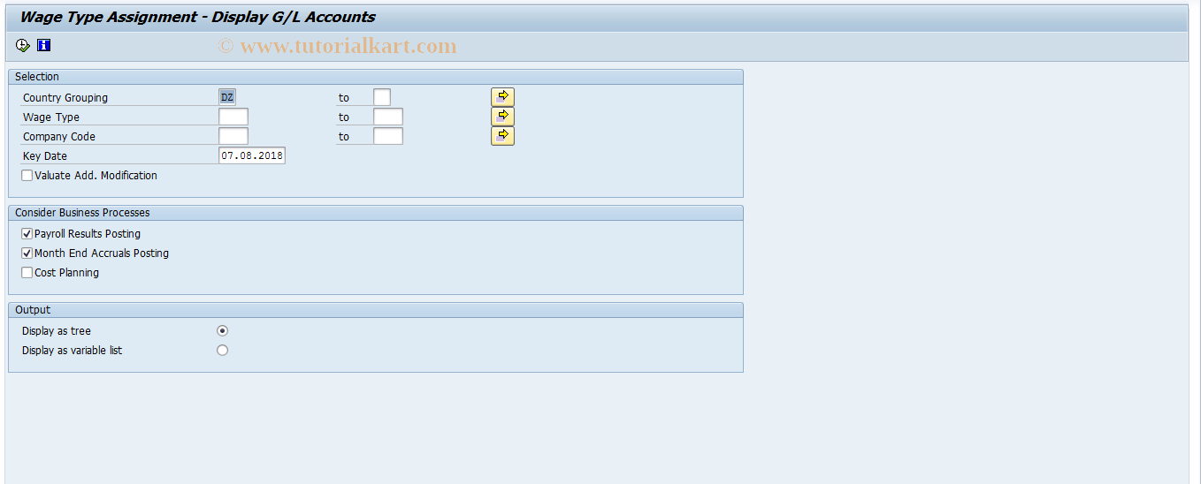 SAP TCode S_AHR_61002408 - IMG-Aktivität: OHAWRI062