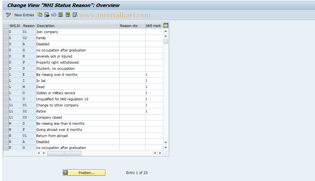 SAP TCode S_AHR_61002445 - IMG-Aktivität: OHATW_NH145