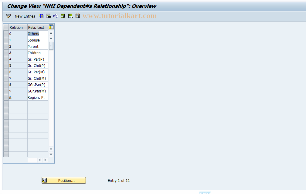 SAP TCode S_AHR_61002449 - IMG-Aktivität: OHATW_NH155