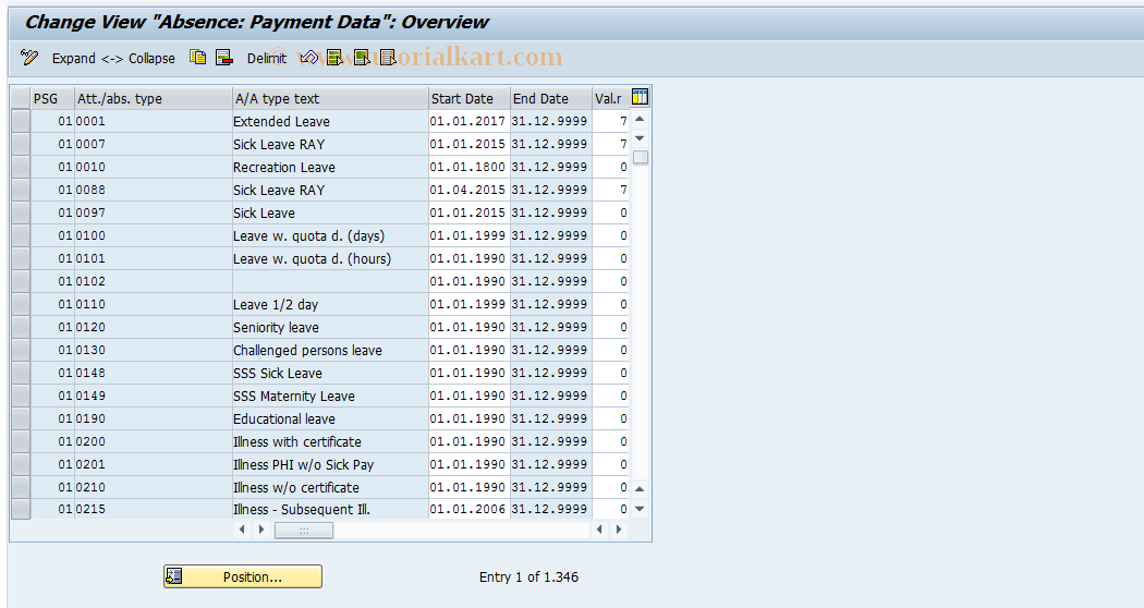 SAP TCode S_AHR_61002463 - IMG-Aktivität: OHATW_AB002