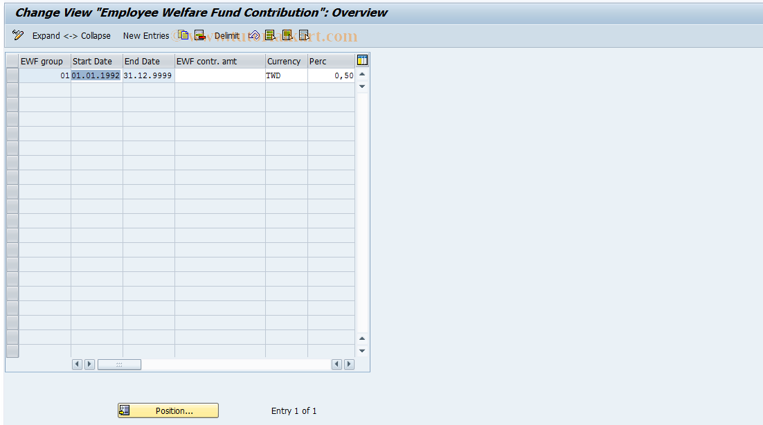 SAP TCode S_AHR_61002504 - IMG-Aktivität: OHATW_WF120