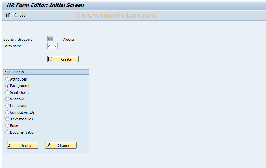 SAP TCode S_AHR_61002522 - IMG Activity: OHAA2100