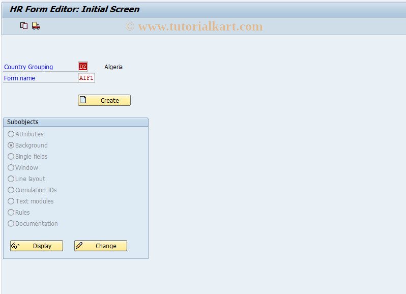 SAP TCode S_AHR_61002559 - IMG Activity: OHAA8031