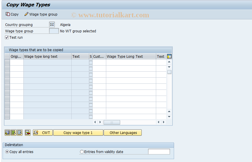 SAP TCode S_AHR_61002607 - IMG Activity: OHACM0164