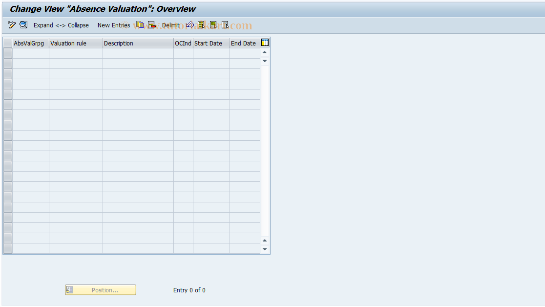 SAP TCode S_AHR_61002709 - IMG Activity: OHACAB009